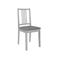 chaises à manger, chaises à dîner, chaises de cuisine avec coussins lot de 4 gris bois solide efe36401