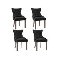 lot de 4 chaises à manger chaises à dîner, chaises de cuisine noir tissu qdtr39514