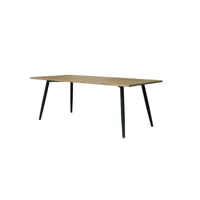table 200 x 100 collection silva pieds métal et plateau effet bois. table design.