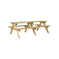 table de pique-nique et bancs 220x122x72cm bois de pin imprégné