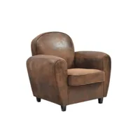 paris prix - fauteuil club design confortable 86cm marron