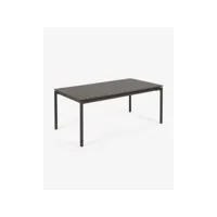 table de jardin extensible coloris noir mat en aluminium - longueur 180 / 240 x profondeur 100 x hauteur 75 cm