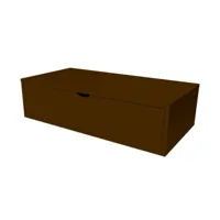 cube de rangement bois 100x50 cm + tiroir  wengé cube100t-w