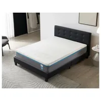 lit avec tête de lit + matelas 160x200cm equilibré-  latex et mémoire de forme - épaisseur 28cm + lit avec tête de lit