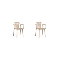 set 2 fauteuil sue lamas - resol - blanc - fibre de verre, polypropylène 545x530x800mm