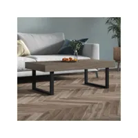 table basse table de salon  bout de canapé gris et noir 120x60x40 cm mdf et fer meuble pro frco81734