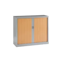 armoire basse à rideaux monoblocs generic 100 x 120 cm alu- hêtre 040 m