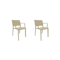 set 2 fauteuil new fiona - resol - beige - fibre de verre, polypropylène 523x520x805mm