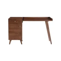 bureau avec rangements vintage bois massif et métal doré l130 cm roby