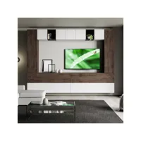 meuble tv mural moderne suspendu en bois blanc a105 itamoby