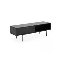 meuble tv 140 cm style indus bois noir