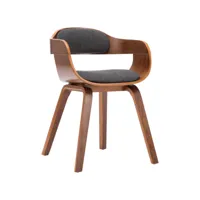 chaise de salle à manger gris foncé tissu et bois courbé