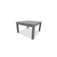 table de repas carrée à allonge bois massif - gabriel - l 130-185 x l 130 x h 75 cm - neuf