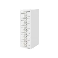 armoire à dossiers avec 15 tiroirs 28x38x87 cm métal blanc classeur documents 490011979