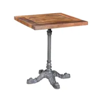 table bistrot carrée pieds en fer forgé