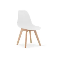 kitter - chaise style scandinave salon/salle à manger - 46x54.5x80 cm - lot de 4 chaises - blanc