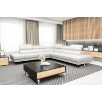 canapé d'angle en cuir emporio max 300 x 300 cm en plusieurs couleurs - couleur: blanc azura-44758_20350