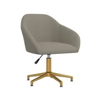 chaise pivotante de bureau gris clair velours 4
