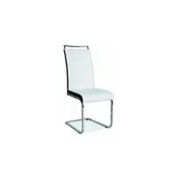 shyra - chaise bicolore style moderne - dimensions 102x41x42 cm - rembourrage en cuir écologique - chaise salle à manger - blanc