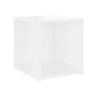 vidaxl table d'appoint blanc brillant 33x33x34,5 cm aggloméré