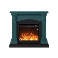 mpc camino cetona cheminee sur pied avec brûleur 1500w effet flamme led turquoise camino-cetona-turchese