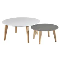 tables basses round - 78 x 78 x 35 cm - blanc