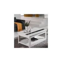 table basse relevable blanche - upti - l 110 x l 60 x h 44-58 cm - neuf