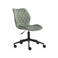 chaise fauteuil de bureau en tissu velours vert hauteur réglable bur09083