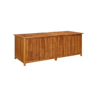 coffre boîte meuble de jardin rangement 200 x 80 x 75 cm bois d'acacia solide helloshop26 02_0013019