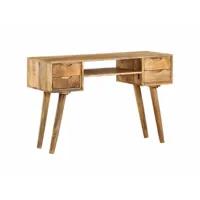 bureau table meuble travail informatique bois de manguier massif 115 cm helloshop26 0502108