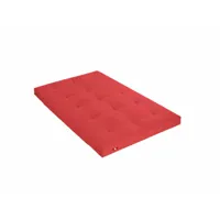 matelas futon rouge en coton 140x190