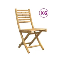 vidaxl chaises pliables de jardin lot de 6 43x54x88 cm bambou