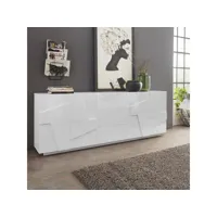 buffet de salon 4 placards 3 tiroirs 220cm blanc brillant ping wide ahd amazing home design
