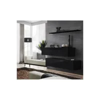 ensemble meubles de salon switch sbii design, coloris noir brillant.