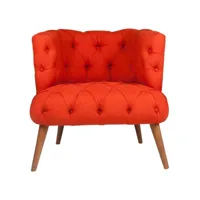 fauteuil style chesterfield tissu rouge wester 75 cm