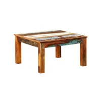 table basse table de salon  bout de canapé carrée bois de récupération meuble pro frco58884