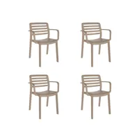 set 4 fauteuil wind - resol - gris - polypropylène 588x546x784mm