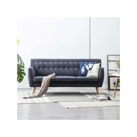 canapé fixe 3 places  canapé scandinave sofa revêtement en tissu 172x70x82 cm gris foncé meuble pro frco80095