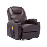 fauteuil de massage inclinable électrique simili cuir marron ripau