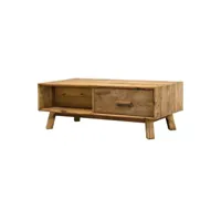 table basse en bois 2 tiroirs hauteur 43 cm - chalet 67087303