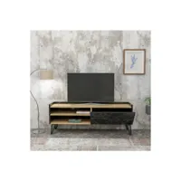 meuble tv marti̇n 120 cm bois et noir azura-44381