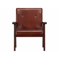fauteuil chaise siège lounge design club sofa salon marron cuir véritable helloshop26 1102172par3