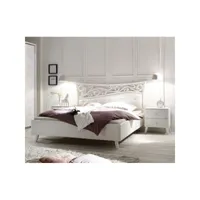lit 180x200 bois blanc - esmeralda - l 210 x l 211 x h 116 cm