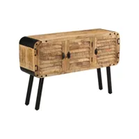 buffet, bahut, meuble de rangement bois de manguier massif 120 x 30 x 76 cm pwfn14689