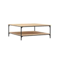 table basse chêne sonoma 100x100x40 cm bois d'ingénierie