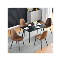 ensemble table avec 4 chaises rétro vintage ensembles pour cuisine noir + marron