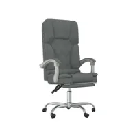 vidaxl fauteuil de massage inclinable de bureau gris foncé tissu
