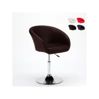 tabouret fauteuil de bar cuisine et salon en similicuir design moderne austin - marron superstool