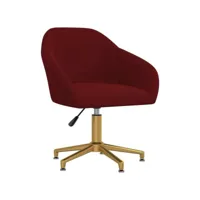 chaise pivotante de bureau rouge bordeaux velours 13