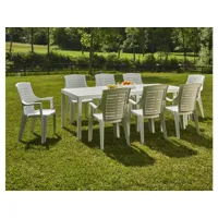 table d'extérieur dmica, table à manger rectangulaire extensible, table de jardin extensible, 100% made in italy, 150x90h72 cm, blanc 8052773858823